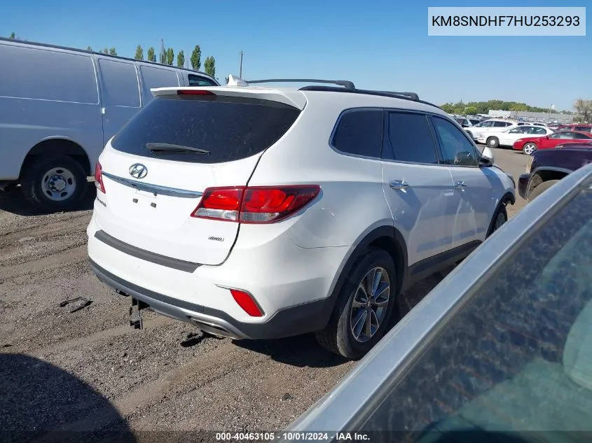 2017 Hyundai Santa Fe Se VIN: KM8SNDHF7HU253293 Lot: 40463105