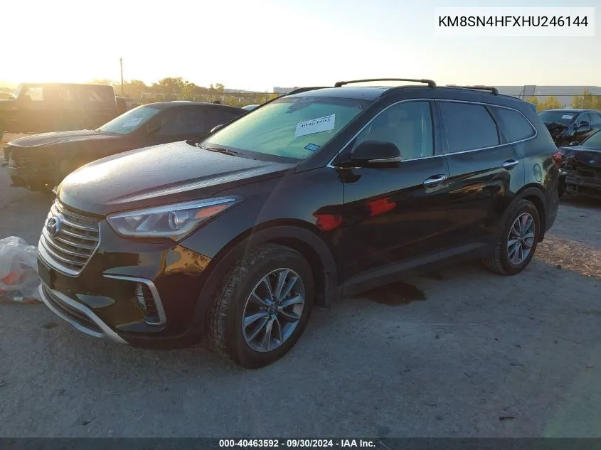 KM8SN4HFXHU246144 2017 Hyundai Santa Fe Se/Limited