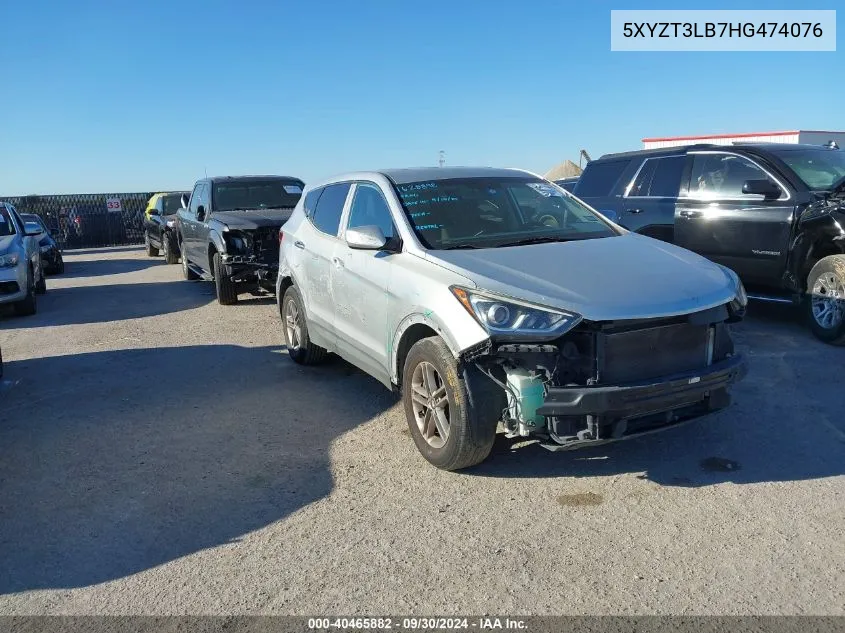 2017 Hyundai Santa Fe Sport VIN: 5XYZT3LB7HG474076 Lot: 40465882