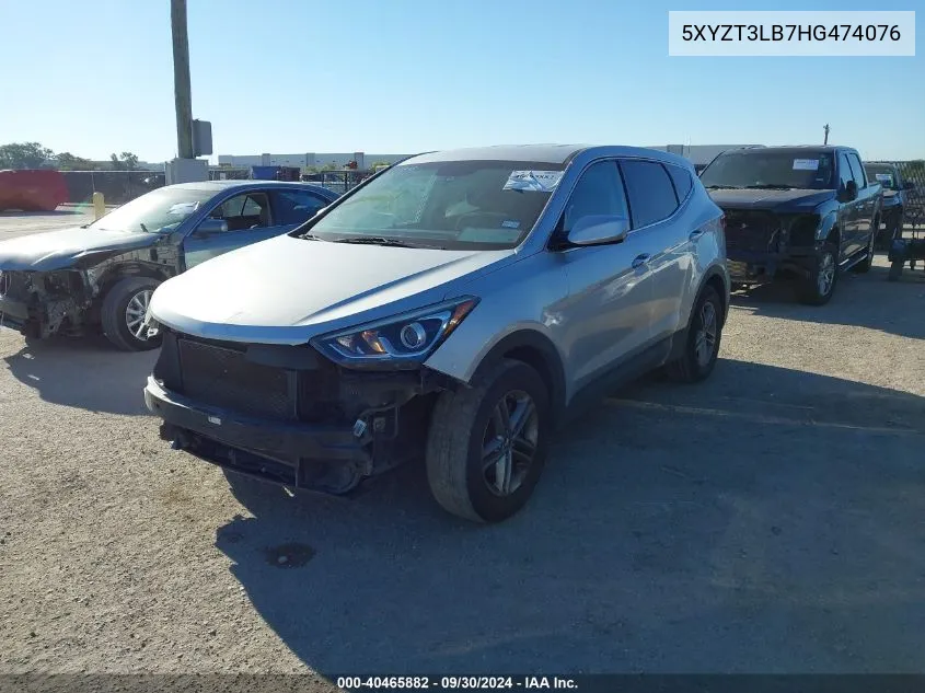 2017 Hyundai Santa Fe Sport VIN: 5XYZT3LB7HG474076 Lot: 40465882