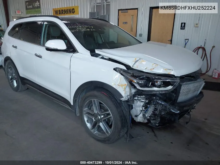 KM8SRDHFXHU252224 2017 Hyundai Santa Fe Se/Limited