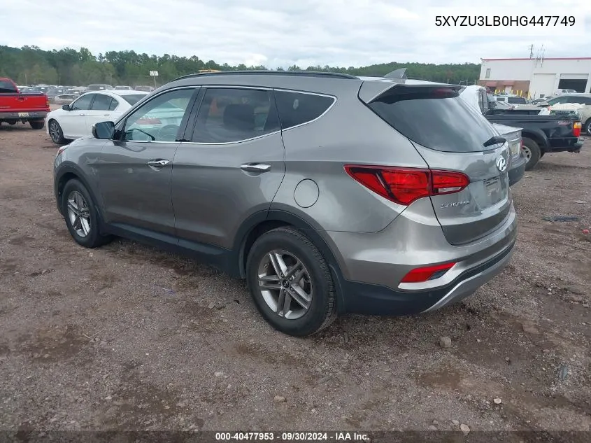 2017 Hyundai Santa Fe Sport 2.4L VIN: 5XYZU3LB0HG447749 Lot: 40477953