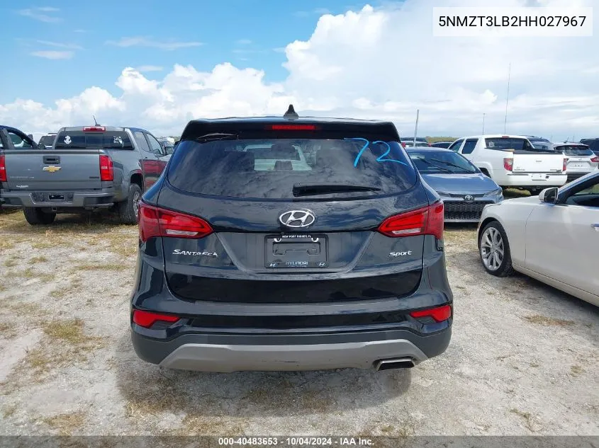 2017 Hyundai Santa Fe Sport 2.4L VIN: 5NMZT3LB2HH027967 Lot: 40483653