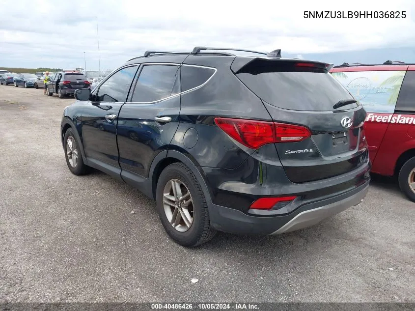 2017 Hyundai Santa Fe Sport 2.4L VIN: 5NMZU3LB9HH036825 Lot: 40486426