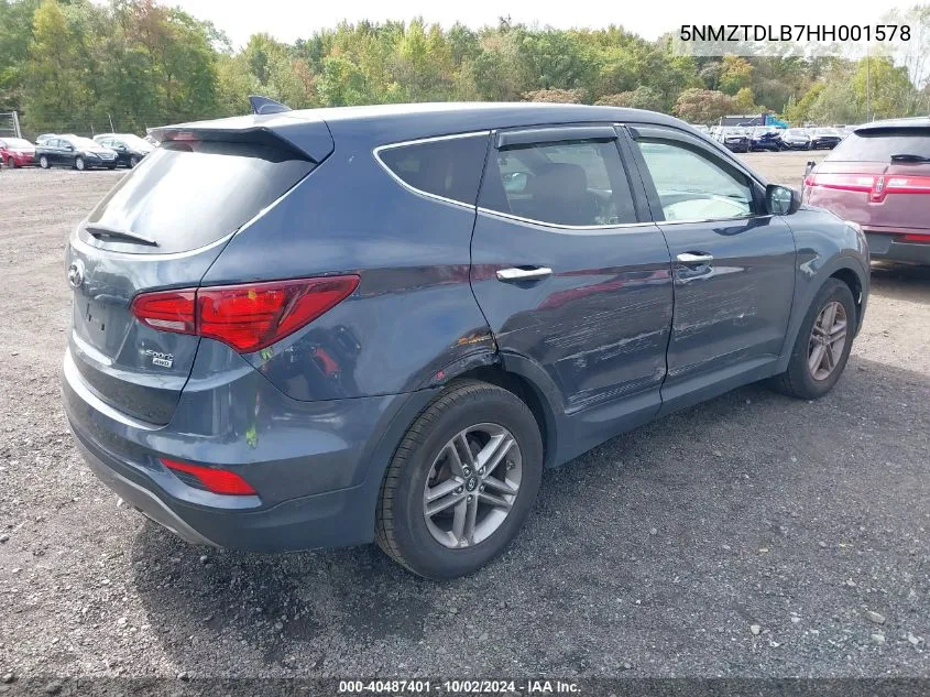 2017 Hyundai Santa Fe Sport 2.4L VIN: 5NMZTDLB7HH001578 Lot: 40487401