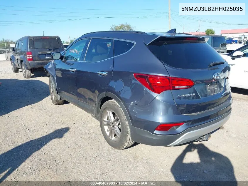 2017 Hyundai Santa Fe Sport 2.4L VIN: 5NMZU3LB2HH025035 Lot: 40487903