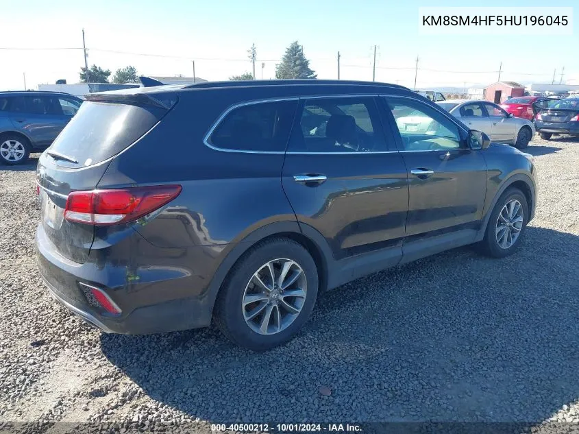 KM8SM4HF5HU196045 2017 Hyundai Santa Fe Se