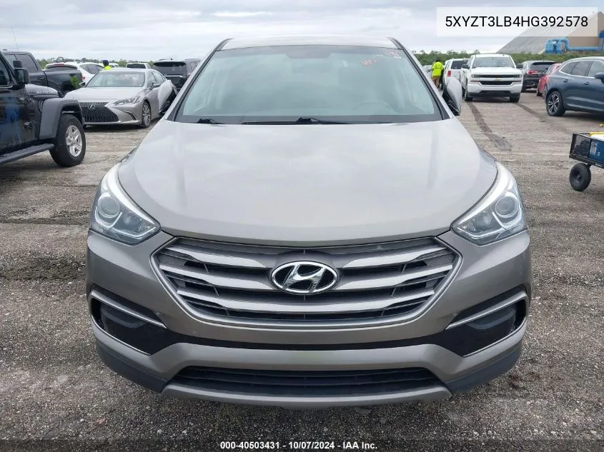 2017 Hyundai Santa Fe Sport VIN: 5XYZT3LB4HG392578 Lot: 40503431