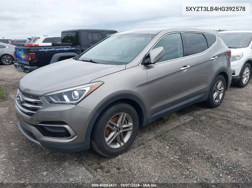 2017 Hyundai Santa Fe Sport VIN: 5XYZT3LB4HG392578 Lot: 40503431