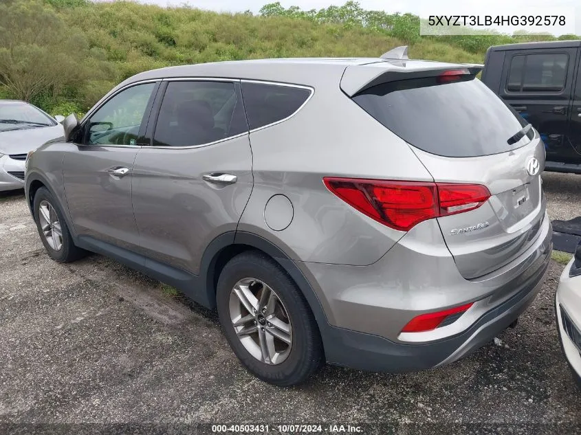 2017 Hyundai Santa Fe Sport VIN: 5XYZT3LB4HG392578 Lot: 40503431