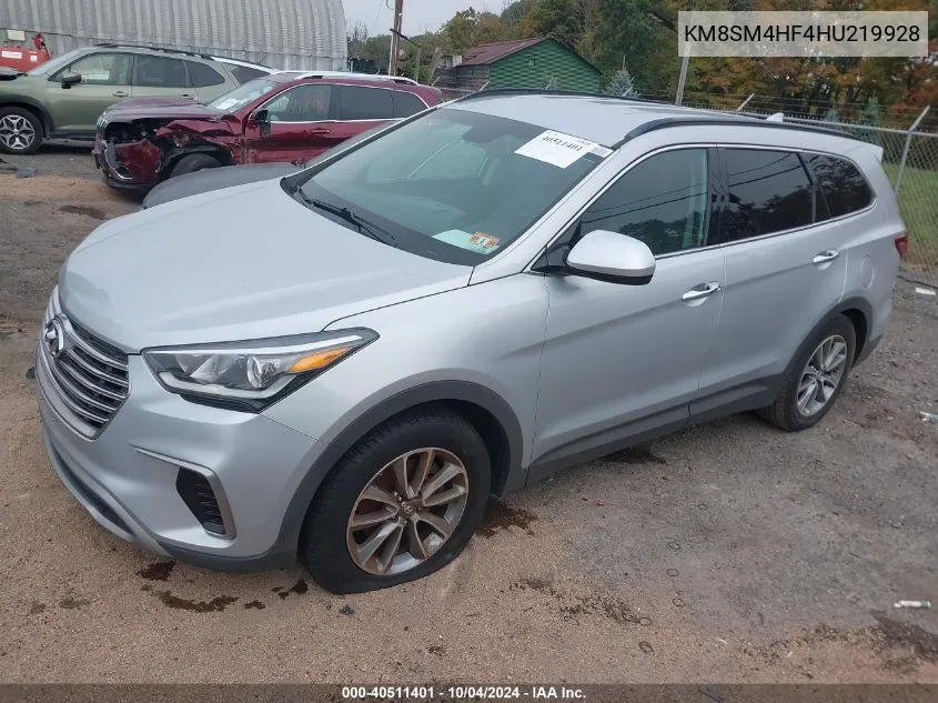 KM8SM4HF4HU219928 2017 Hyundai Santa Fe Se