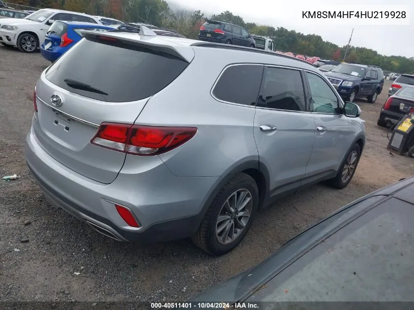 KM8SM4HF4HU219928 2017 Hyundai Santa Fe Se