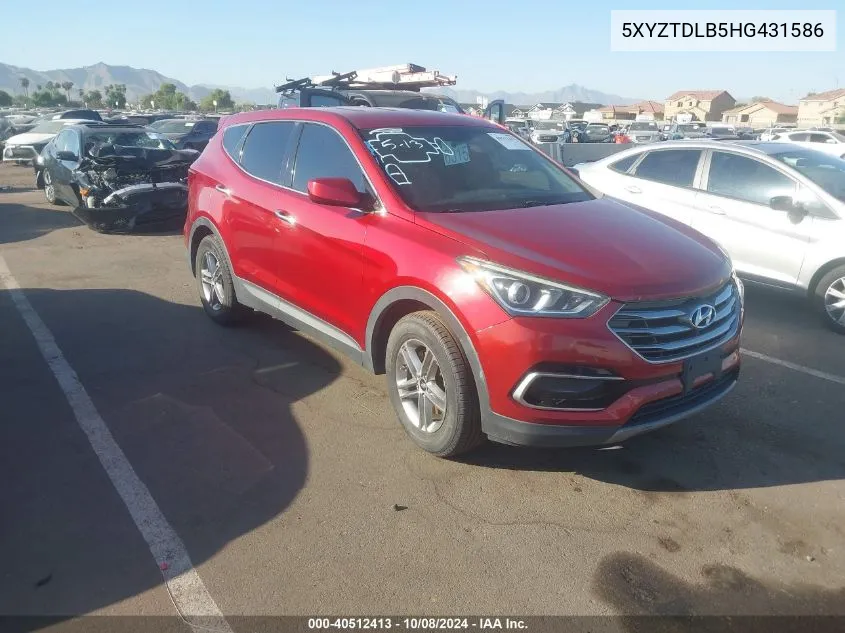 2017 Hyundai Santa Fe Sport 2.4L VIN: 5XYZTDLB5HG431586 Lot: 40512413