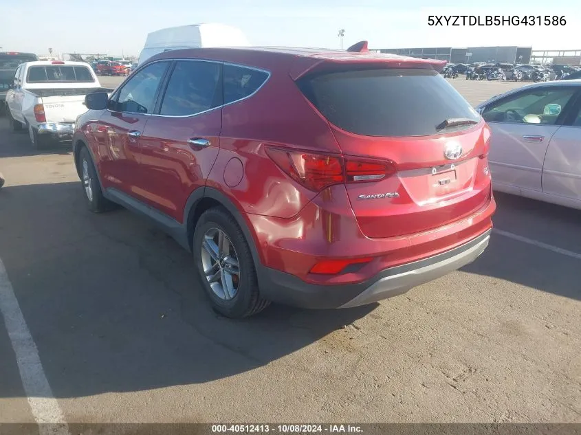 2017 Hyundai Santa Fe Sport 2.4L VIN: 5XYZTDLB5HG431586 Lot: 40512413