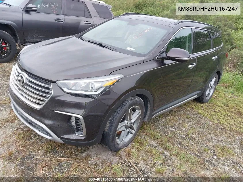 2017 Hyundai Santa Fe Se/Limited VIN: KM8SRDHF2HU167247 Lot: 40513450