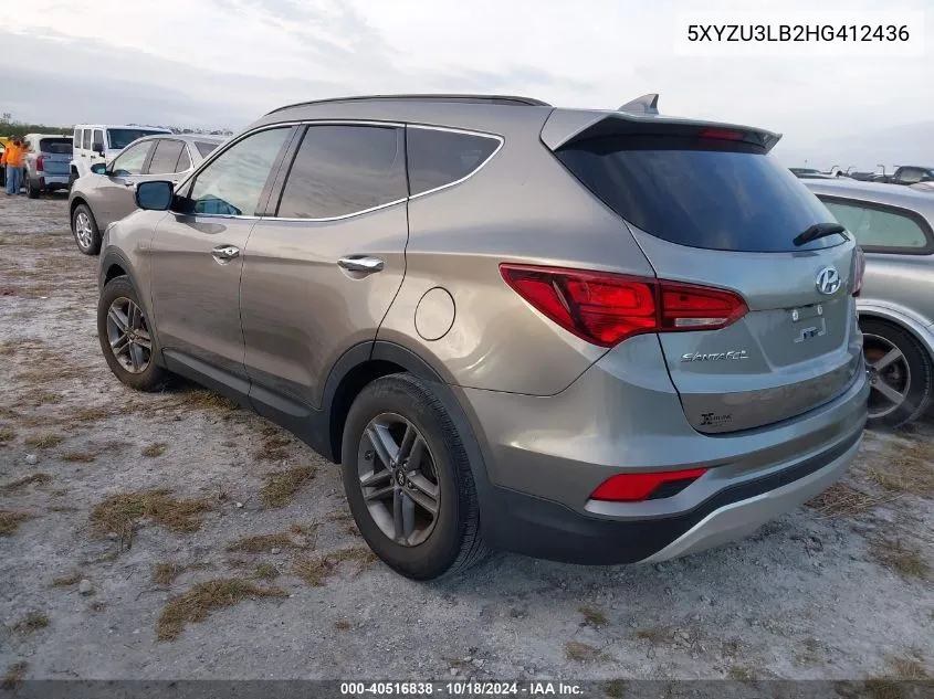 5XYZU3LB2HG412436 2017 Hyundai Santa Fe Sport 2.4L