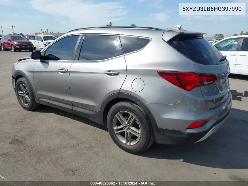 2017 Hyundai Santa Fe Sport VIN: 5XYZU3LB6HG397990 Lot: 40520862