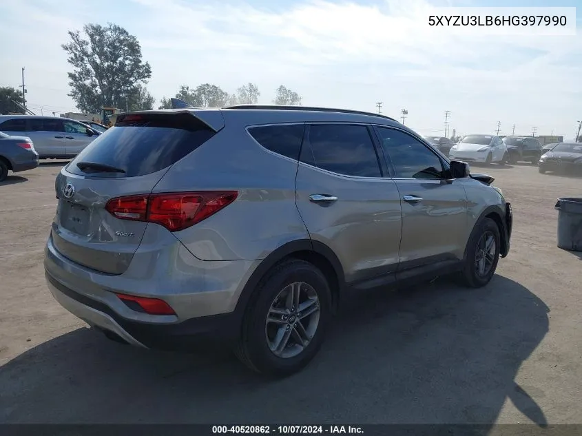 2017 Hyundai Santa Fe Sport VIN: 5XYZU3LB6HG397990 Lot: 40520862