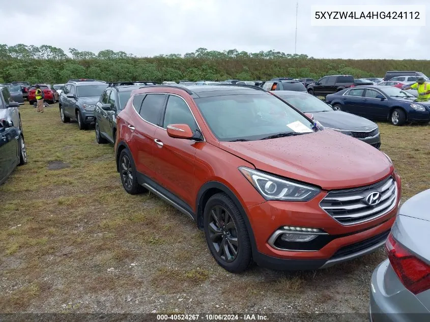 2017 Hyundai Santa Fe Sport 2.0T Ultimate VIN: 5XYZW4LA4HG424112 Lot: 40524267