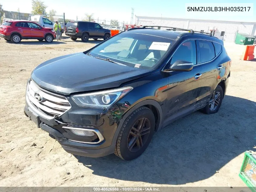 2017 Hyundai Santa Fe Sport 2.4L VIN: 5NMZU3LB3HH035217 Lot: 40526588