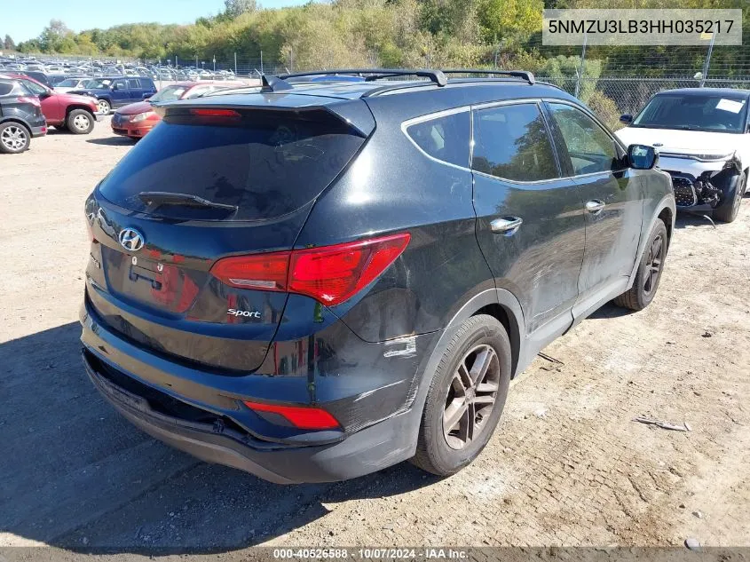 2017 Hyundai Santa Fe Sport 2.4L VIN: 5NMZU3LB3HH035217 Lot: 40526588