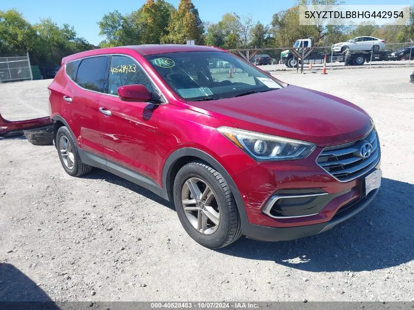 2017 Hyundai Santa Fe Sport 2.4L VIN: 5XYZTDLB8HG442954 Lot: 40528483