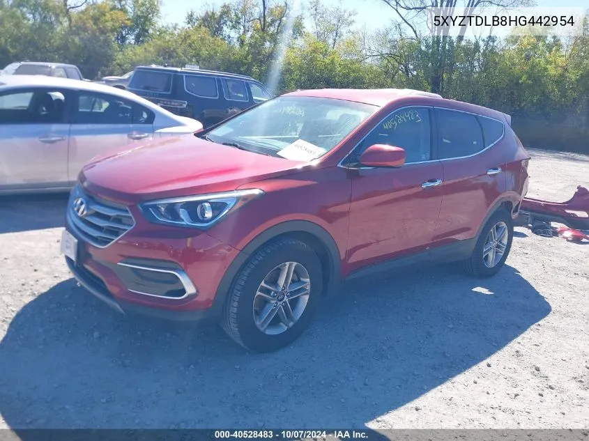 2017 Hyundai Santa Fe Sport 2.4L VIN: 5XYZTDLB8HG442954 Lot: 40528483