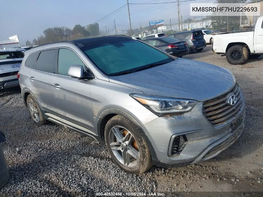 2017 Hyundai Santa Fe Se/Limited VIN: KM8SRDHF7HU229693 Lot: 40532458