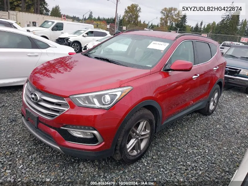 2017 Hyundai Santa Fe Sport 2.4L VIN: 5XYZUDLB2HG422874 Lot: 40534475