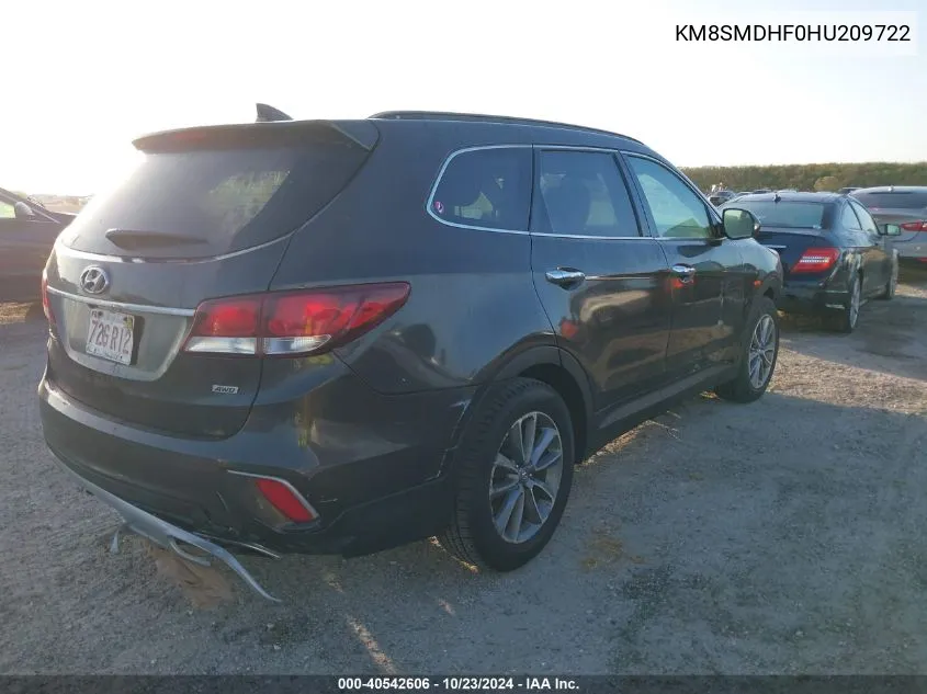 2017 Hyundai Santa Fe Se VIN: KM8SMDHF0HU209722 Lot: 40542606