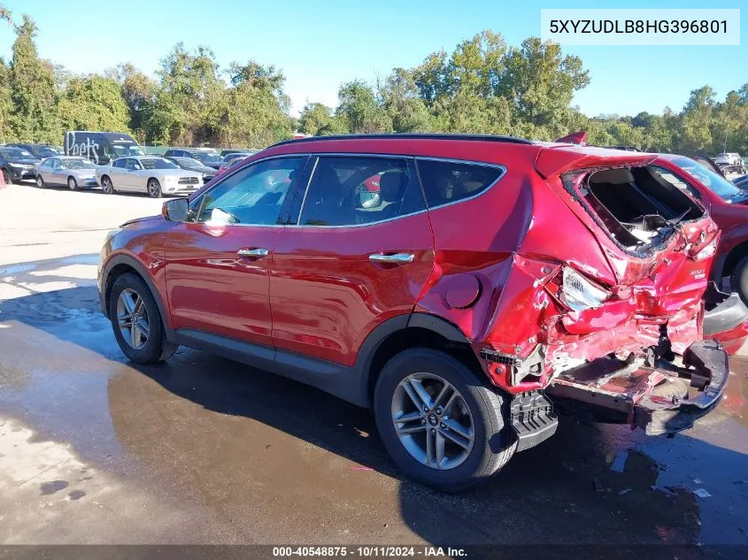 2017 Hyundai Santa Fe Sport 2.4L VIN: 5XYZUDLB8HG396801 Lot: 40548875