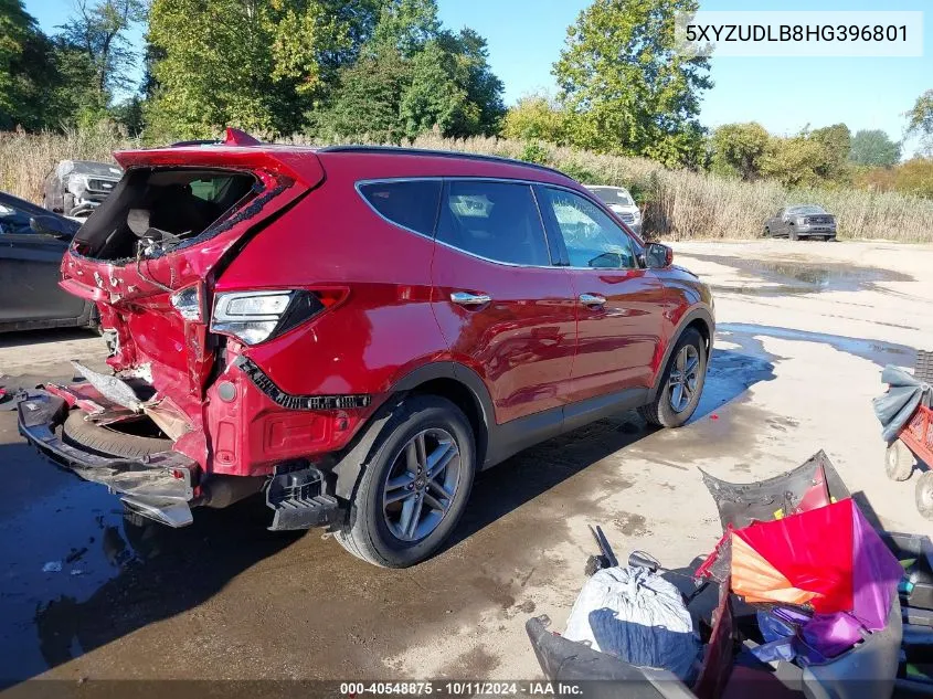 2017 Hyundai Santa Fe Sport 2.4L VIN: 5XYZUDLB8HG396801 Lot: 40548875