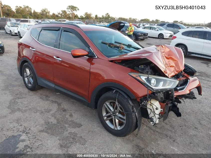 5XYZU3LB5HG401043 2017 Hyundai Santa Fe Sport 2.4L