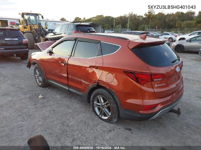 5XYZU3LB5HG401043 2017 Hyundai Santa Fe Sport 2.4L