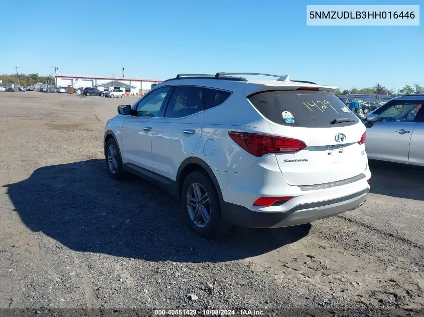 2017 Hyundai Santa Fe Sport VIN: 5NMZUDLB3HH016446 Lot: 40551429