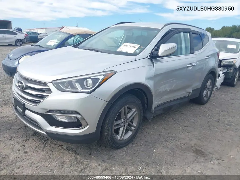 2017 Hyundai Santa Fe Sport 2.4L VIN: 5XYZUDLB0HG380950 Lot: 40559406