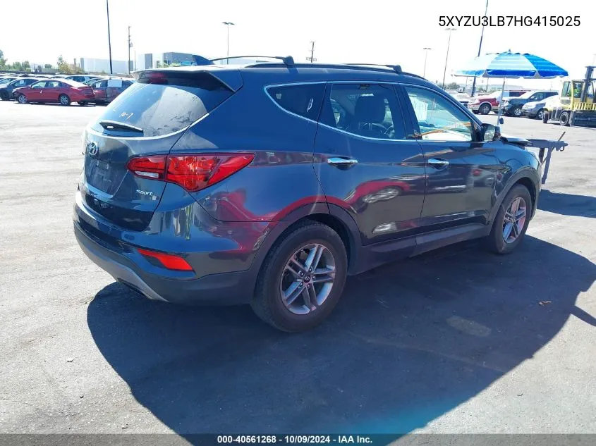 2017 Hyundai Santa Fe Sport 2.4L VIN: 5XYZU3LB7HG415025 Lot: 40561268