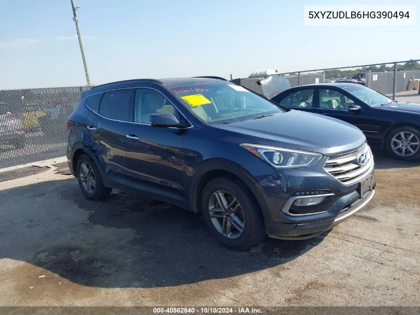 2017 Hyundai Santa Fe Sport 2.4L VIN: 5XYZUDLB6HG390494 Lot: 40562840