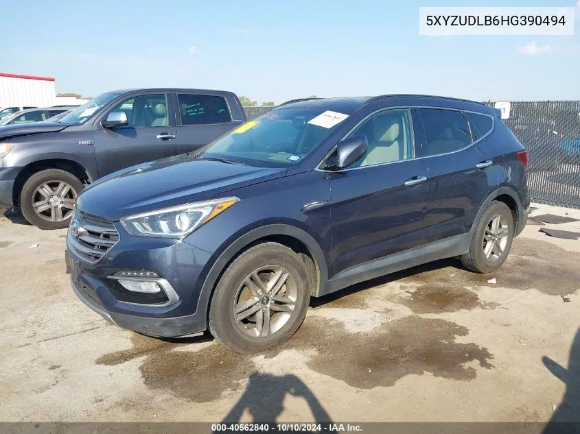 2017 Hyundai Santa Fe Sport 2.4L VIN: 5XYZUDLB6HG390494 Lot: 40562840