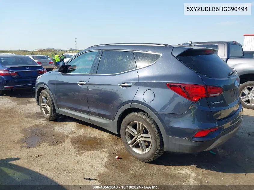 2017 Hyundai Santa Fe Sport 2.4L VIN: 5XYZUDLB6HG390494 Lot: 40562840