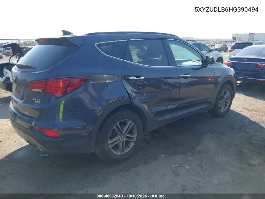 2017 Hyundai Santa Fe Sport 2.4L VIN: 5XYZUDLB6HG390494 Lot: 40562840