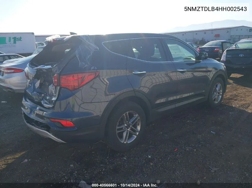 2017 Hyundai Santa Fe Sport VIN: 5NMZTDLB4HH002543 Lot: 40566601