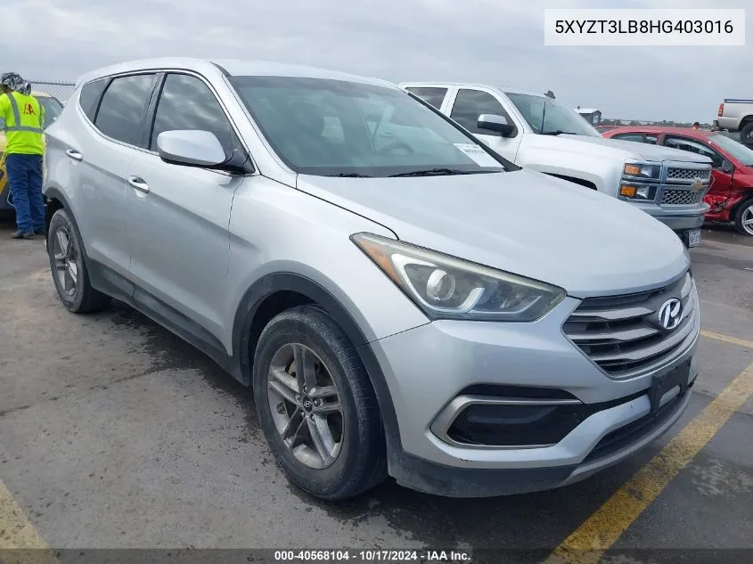 2017 Hyundai Santa Fe Sport 2.4L VIN: 5XYZT3LB8HG403016 Lot: 40568104