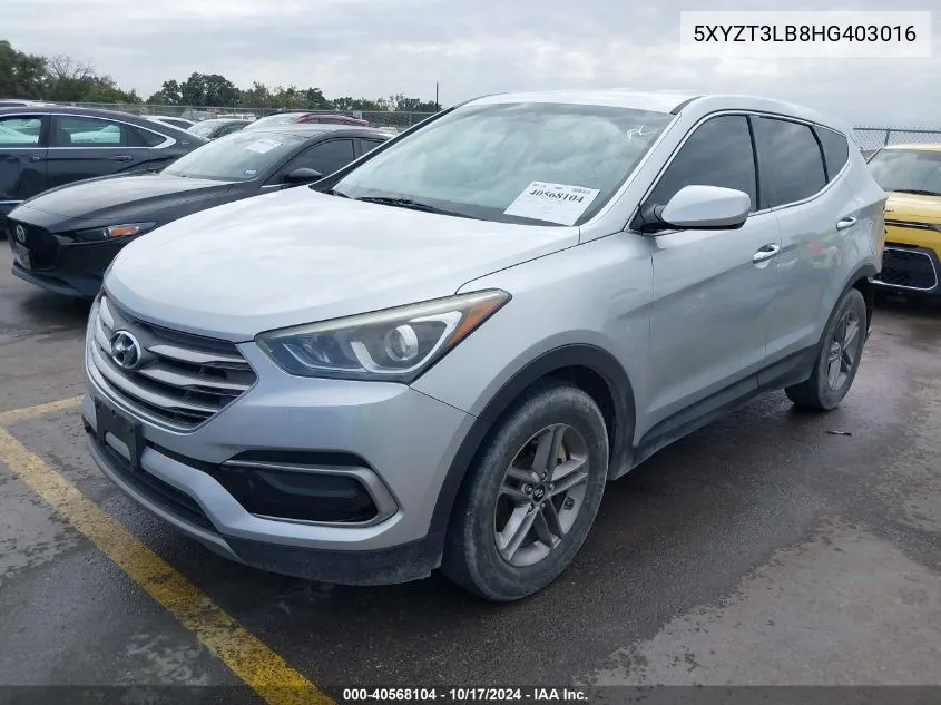 5XYZT3LB8HG403016 2017 Hyundai Santa Fe Sport 2.4L