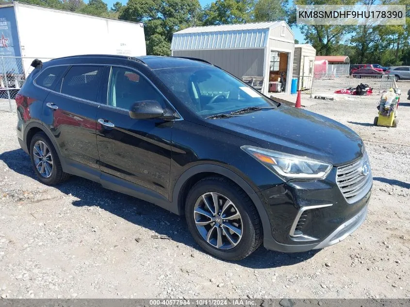 2017 Hyundai Santa Fe Se VIN: KM8SMDHF9HU178390 Lot: 40577984