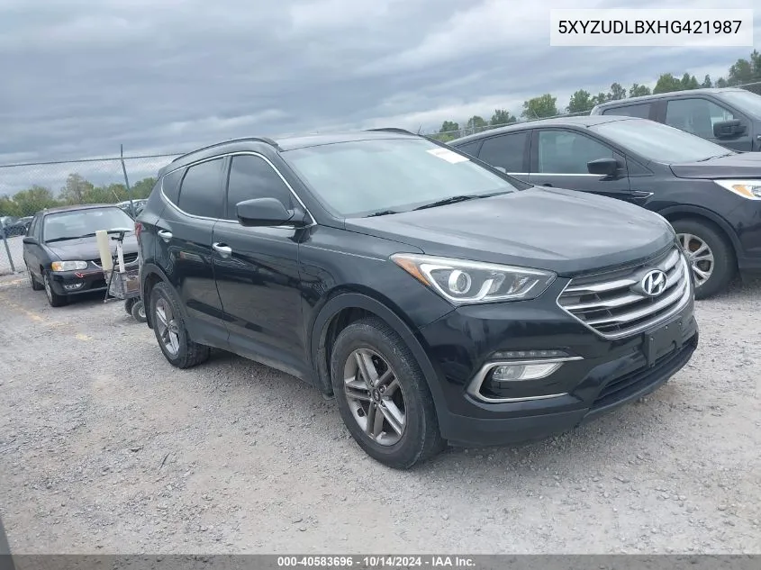 2017 Hyundai Santa Fe Sport 2.4L VIN: 5XYZUDLBXHG421987 Lot: 40583696