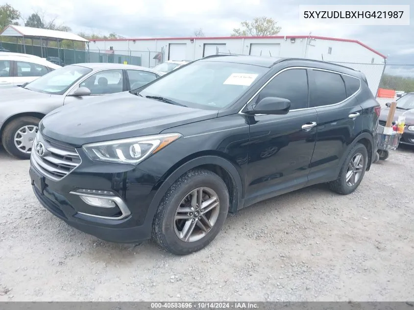 2017 Hyundai Santa Fe Sport 2.4L VIN: 5XYZUDLBXHG421987 Lot: 40583696