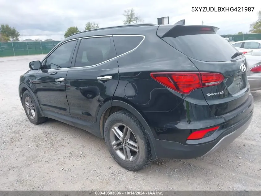 2017 Hyundai Santa Fe Sport 2.4L VIN: 5XYZUDLBXHG421987 Lot: 40583696