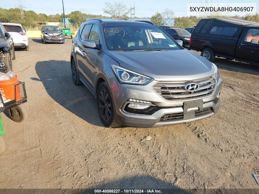 2017 Hyundai Santa Fe Sport 2.0T Ultimate VIN: 5XYZWDLA8HG406907 Lot: 40586227