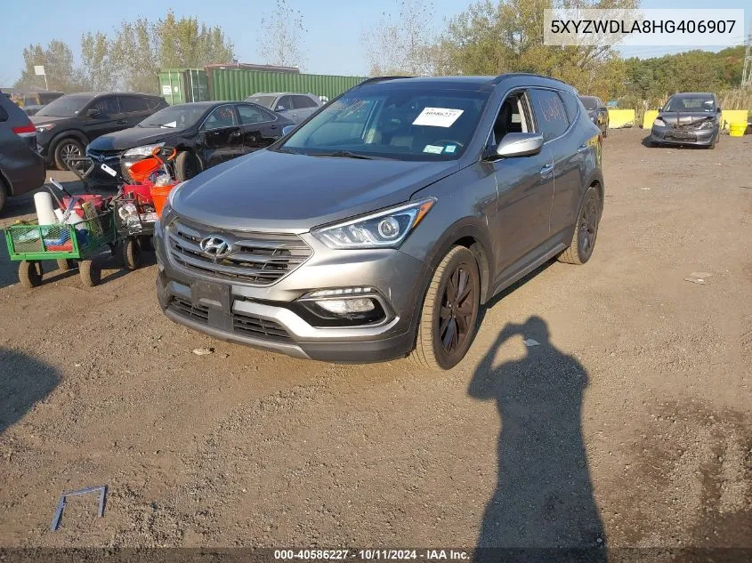 2017 Hyundai Santa Fe Sport 2.0T Ultimate VIN: 5XYZWDLA8HG406907 Lot: 40586227